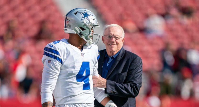 Cowboys owner Jerry Jones believes that Dak Prescott will get better with age, even comparing him to Tom Brady